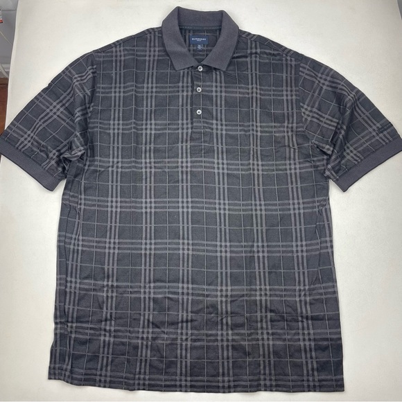 Burberry Other - Burberry Golf Men's Short Sleeve Casual Check Polo Shirt Black Size XL NEW